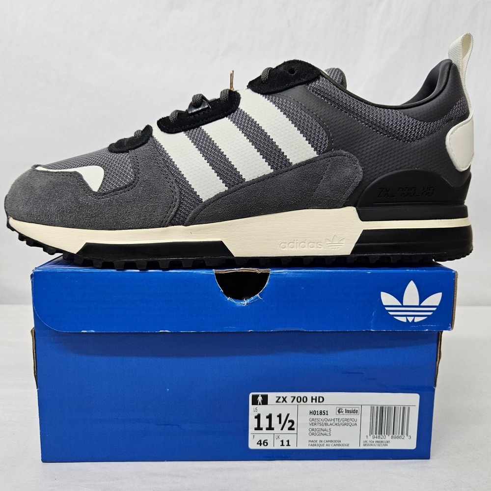 Adidas Originals ZX 700 HD Retro Sneakers H01851 Grey‎ White Men's Size 11.5